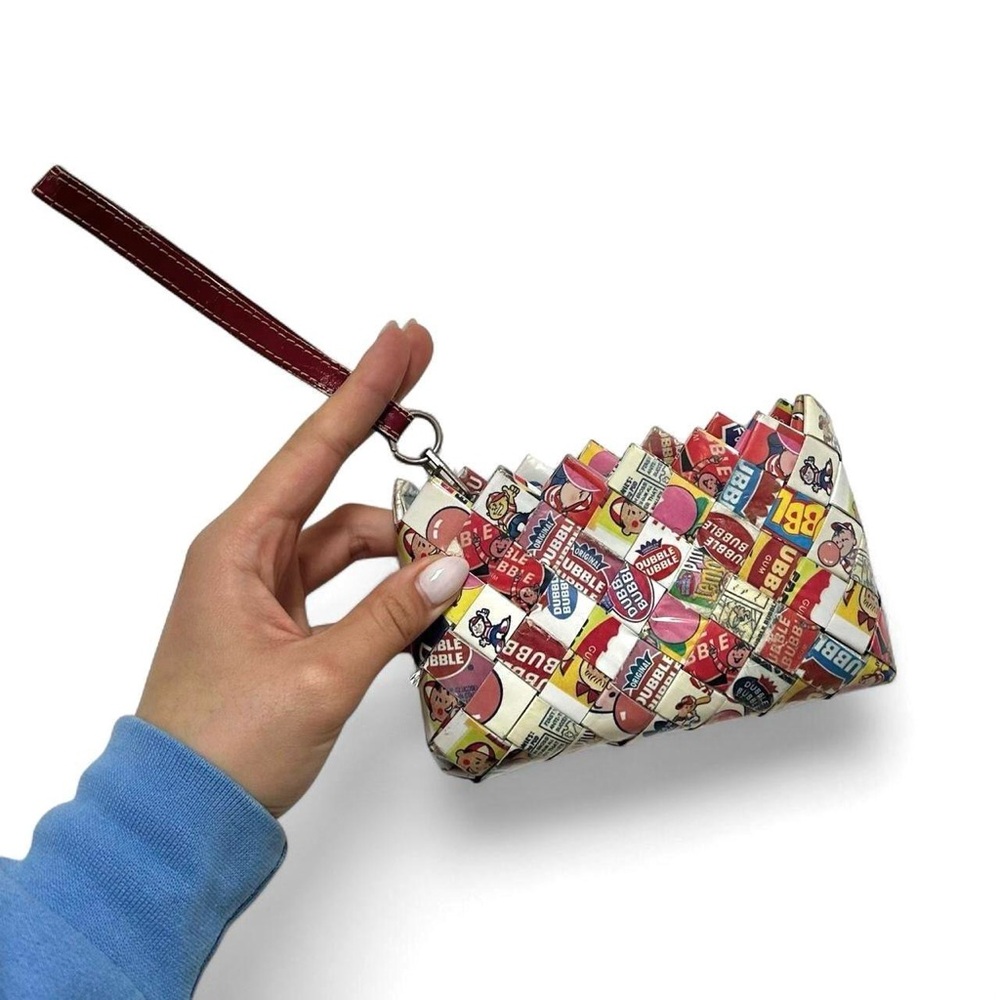 Nahui Ollin Candy Wrapper Wristlet Clutch